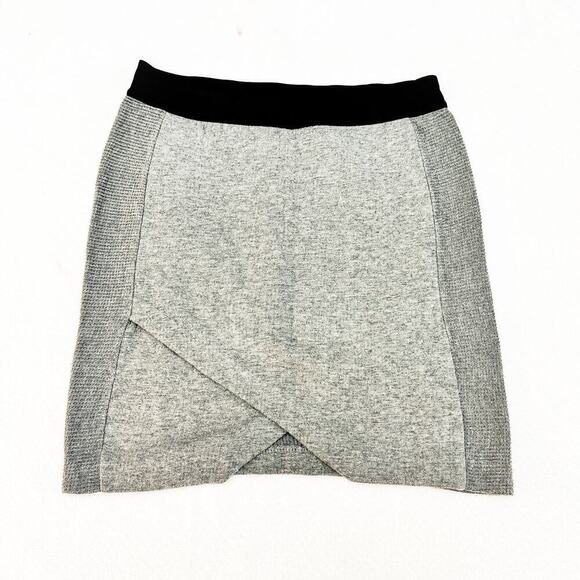 Alexander Wang Gray Banded Waist Mini Pencil Skirt Side Textured Panel Size XS - Picture 2 of 5